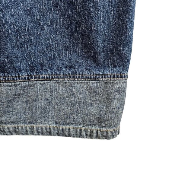 Riveted By Lee Denim Cotton High Waist Pencil Two Tone Midi Blue Jean Skirt - Picture 7 of 9